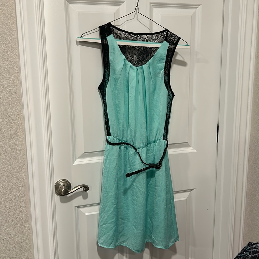 Charlotte Russe mint green with lace dress- small